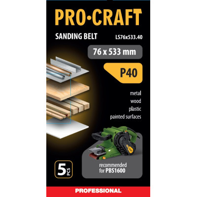 Стрічка шліфувальна Procraft LS76x533.40 (5 шт)