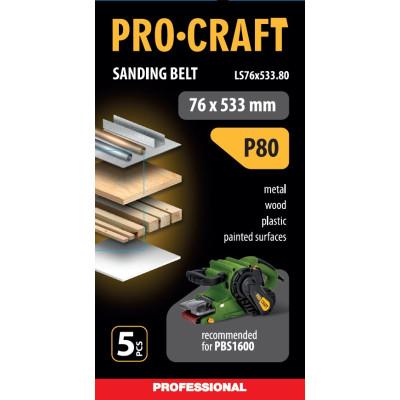 Стрічка шліфувальна Procraft LS76x533.80 (5 шт)
