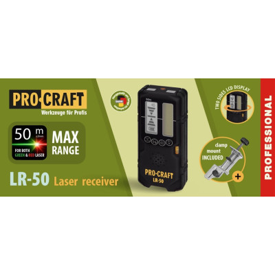 Лазерний приймач Procraft LR50 (зелений та червоний колір) Лазерний приймач Procraft LR50 (зелений та червоний колір)