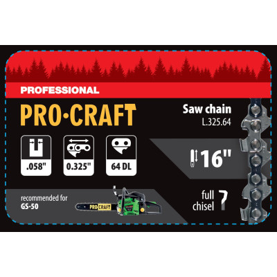 Ланцюг для ланцюгової пили Procraft L-325/64