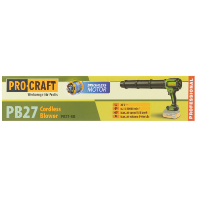 Акумуляторна повітродувка Procraft PB27 (без АКБ та зп)