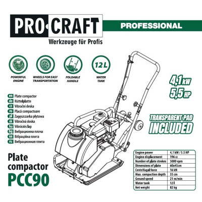 Бензинова віброплита Procraft PCC90