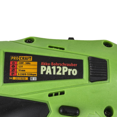 Шуруповерт Procraft PA12PRO з DFR патроном