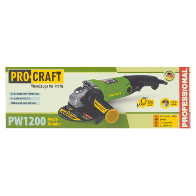 Кутошліфувальна машина Procraft PW1200 125 мм