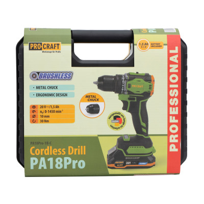 Шуруповерт Procraft PA18Pro (з 1 АКБ)