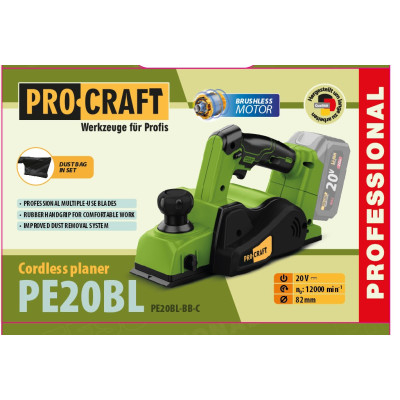 Акумуляторний рубанок Procraft PE20BL (Без АКБ та ЗП)