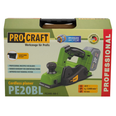 Акумуляторний рубанок Procraft PE20BL (Без АКБ та ЗП) Акумуляторний рубанок Procraft PE20BL (Без АКБ та ЗП)