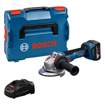 Акумуляторна безщіткова кутова шліфувальна машина Bosch GWS 18V-11S (06019N4003) (1 аку 5Ah та ЗП в L-Boxx)