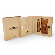 Набір ніж Antonini Old Bear M (19 см), рукоятка - горіх, сталь - INOX W1.4060, больстер - латунь та шкіряний чохол FO.9300 в спеціальному пакуванню