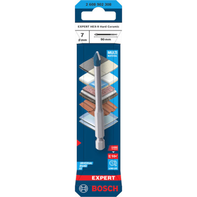 Свердло BOSCH EXPERT HEX-9 Hard Ceramic Drill Bit, 7 x 90 mm (2608902308)