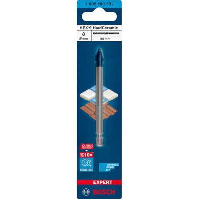Свердло BOSCH EXPERT HEX-9 Hard Ceramic Drill Bit, 8 x 90 mm (2608900592)