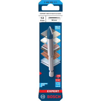 Свердло BOSCH EXPERT HEX-9 Hard Ceramic Drill Bit, 12 x 90 mm (2608902311)