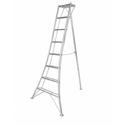 Драбина японська алюмінієва (Tripod) 240 см, вага 8,3 кг, 8-steps (серія STANDARD до 100кг, регулювання висоти задньої опори) HASEGAWA (Хасегава)
