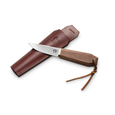 Ніж фінка ANTONINI ELK 3007/19LN, лезо 88х25х4мм, сталь 14C28N (INOX), 60 HRC, горіх, шкіряні ножни (3007/19LN)