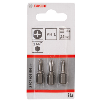Біта Bosch Extra-Hard PH1 25 мм, 3 шт.