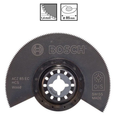 Сегментированное пильное полотно Bosch HCS ACZ 85 EC Wood для Multi-Cutter