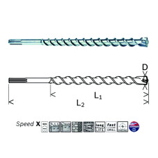 Свердло по бетону Bosch SDS-max 16х200х340 Speed X (2608586751)