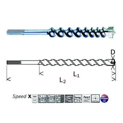 Свердло по бетону Bosch SDS-max Speed X 45/400/520 мм (2608586806)