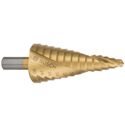 Ступінчасте свердло Bosch HSS-TiN, 6-30 мм (2608587430)