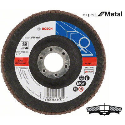 Коло шліфувальне пелюсткове, Bosch K60 125 мм, Expert for Metal (2608606717)