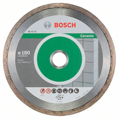 Діамантовий диск Bosch з кераміки 180x22,23x1,6x7 мм, 10 шт (2608603233)
