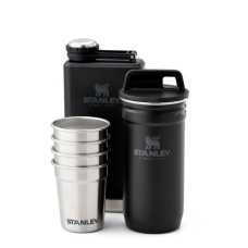 Набір Stanley Adventure Matte Black: футляр, фляга та 4 чарки (6939236348430)