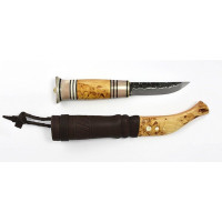 Ніж Erapuu Puukko Curly Birch 95, 80CrV2, рукоятка - оленячий ріг та карельська береза (14566)