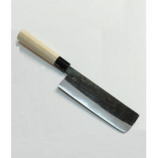 Ніж кухонний Nakiri 165 мм лезо (для овочів та зелені), Shirogami #2, ручка - магнолія, HONMAMON (4580149740297)