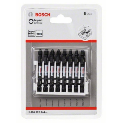 Набір двосторонніх ударних біт Bosch Impact Control 65 мм; 8 шт (2608522344)