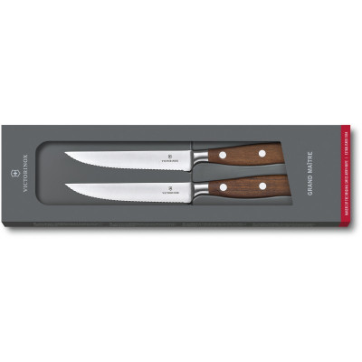 Набір кухонних ножів Victorinox Grand Maitre Wood Steak Set, 2 предмети (Vx77240.2W)