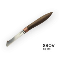 Ніж садовий для щеплення Мусієнко CPM S90V 2,3% C 63HRC, ручка - дуб (MUS-S90V)