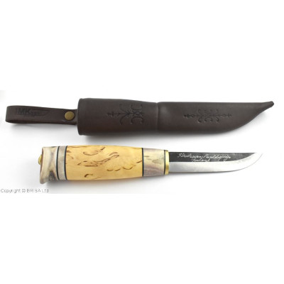 Ніж KAUHAVA Puukko 95, 80CrV2 58HRC, 95x20x3.2 мм - лезо, чохол - шкіра, BRISA 14163