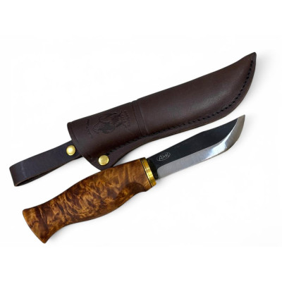 Ніж AHTI Jahti Puukko 100 мм, 80CrV2 58HRC, 100x27x3.2 мм - лезо, чохол - шкіра, BRISA