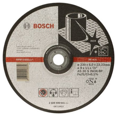 Обдирочный круг по нержавеющей стали 230x22.23x6 Bosch